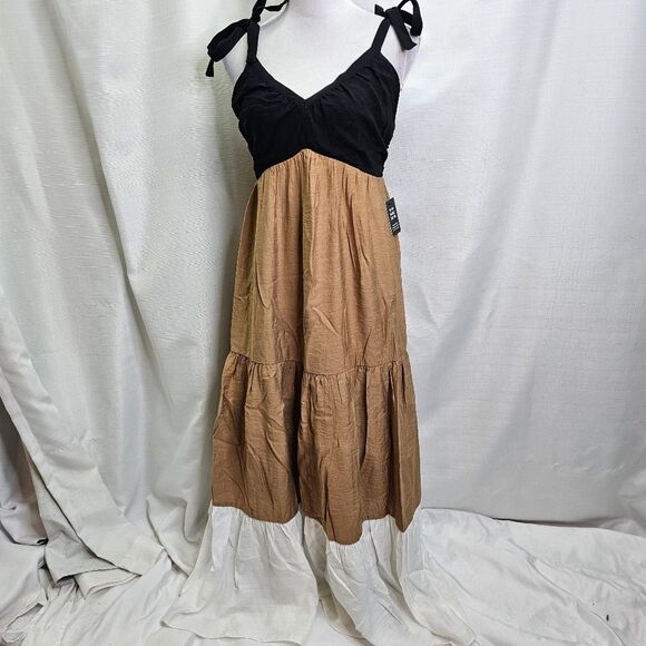 Express Sleeveless Colorblock Tiered Maxi Dress Size Small - Picture 9 of 10